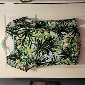 Cable & Gauge short sleeves, green/white top